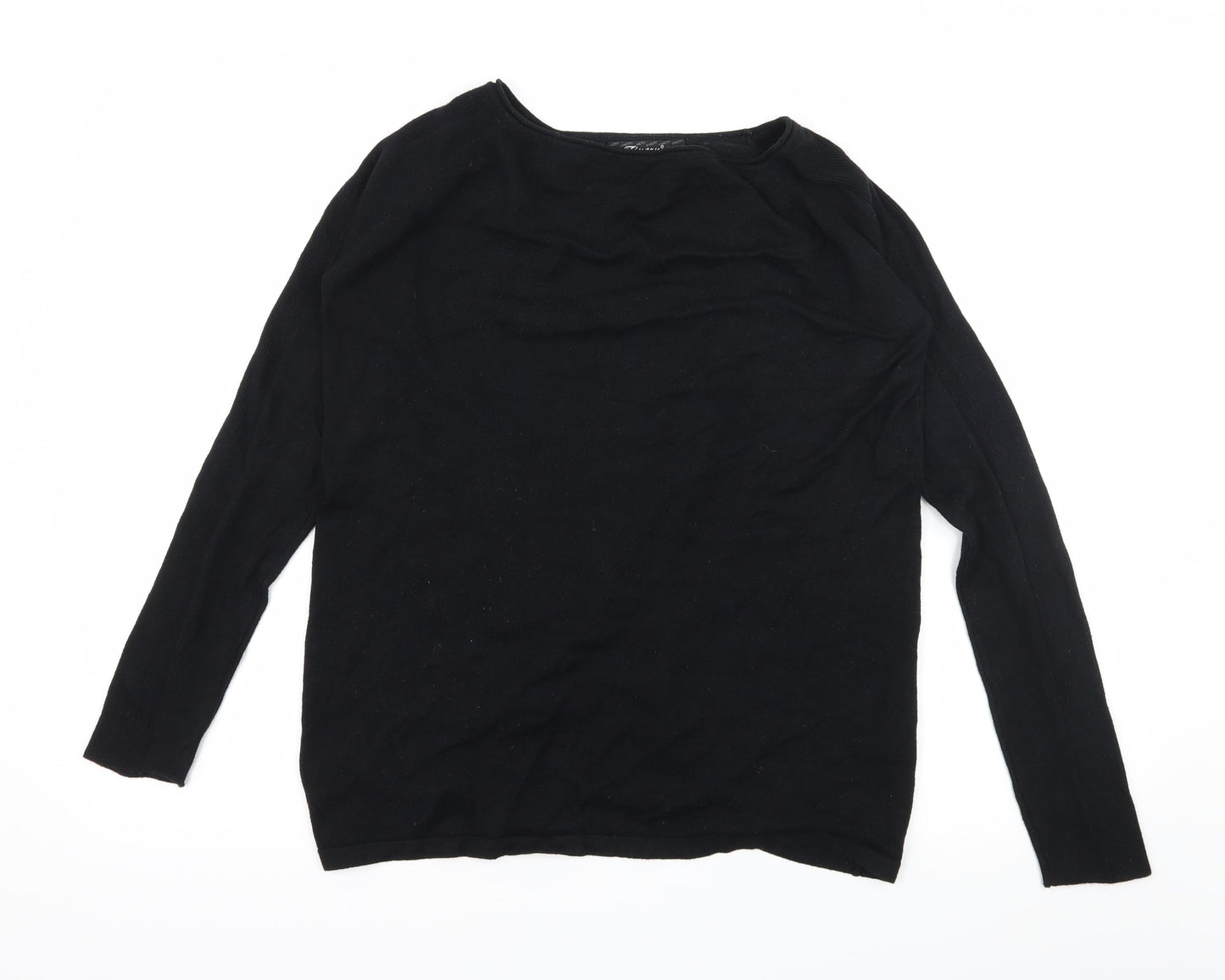 Finery Womens Black  Knit Pullover Jumper Size L