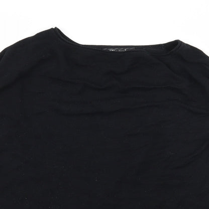 Close-up detail of Finery women’s black knit jumper, size L