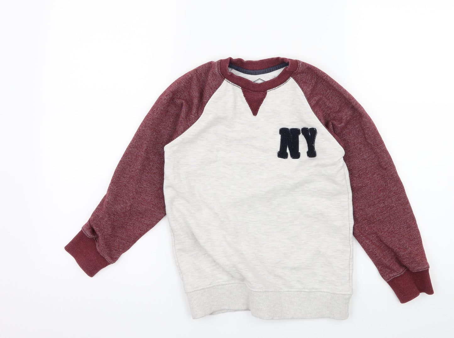 Matalan Boys Grey Colourblock Jersey Pullover Sweatshirt Size 9 Years  - NY