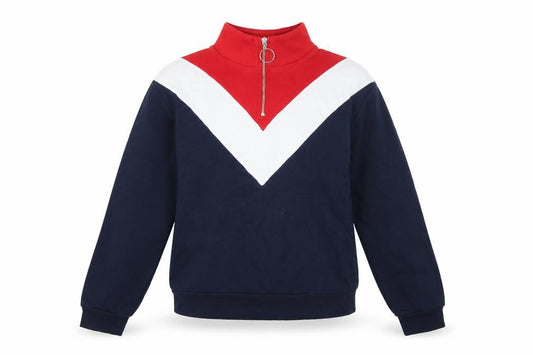 H&M Womens Blue Striped Jersey Pullover Sweatshirt Size XS