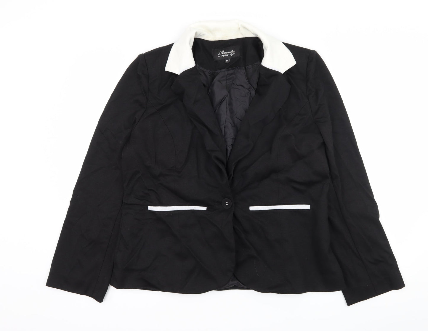 Peacocks Womens Black   Jacket Blazer Size 18