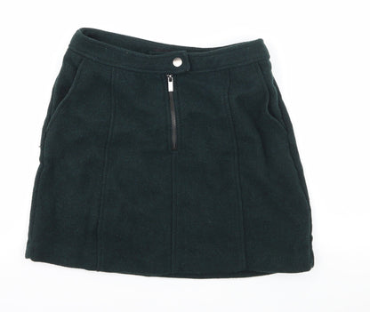 Front view of New Look women’s green a-line skirt, size UK 10