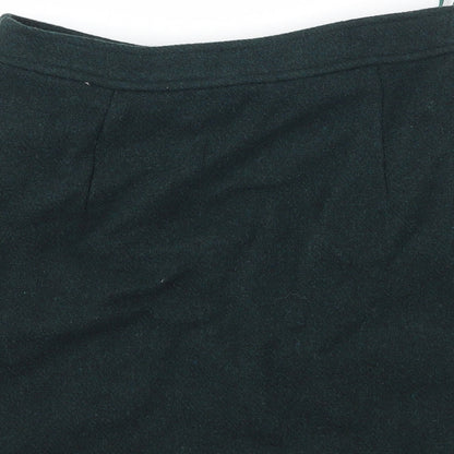 Brand and care label for New Look women’s green a-line skirt, size UK 10