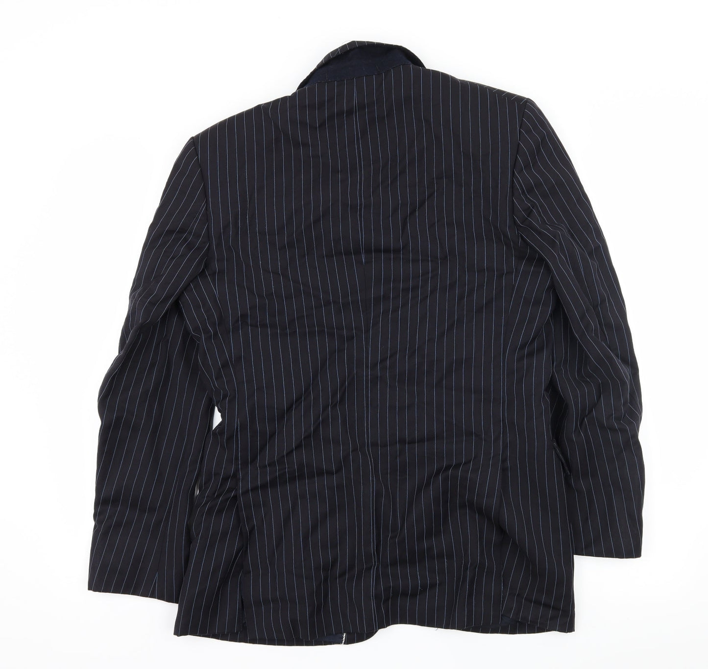 Duffer Mens Blue Striped  Jacket Suit Jacket Size M