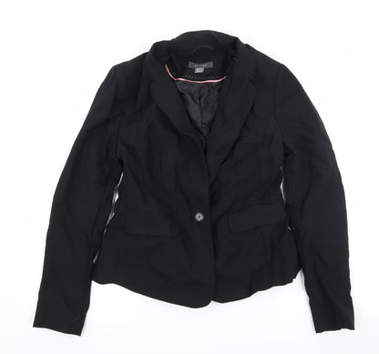 Front view of Atmosphere women’s black jacket suit jacket, size UK 14
