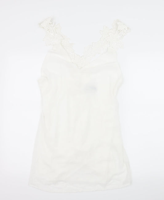 Roiii Womens White   Slip Dress  Size L  - Floral Straps