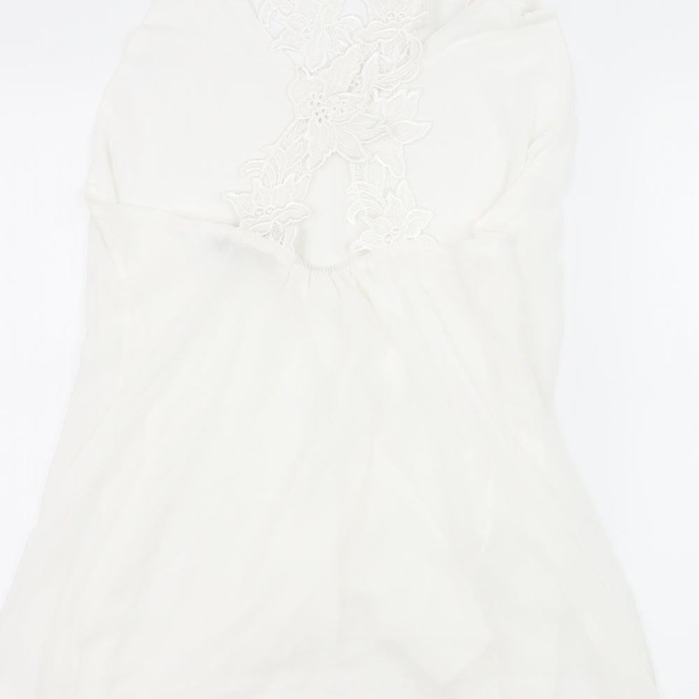 Roiii Womens White   Slip Dress  Size L  - Floral Straps