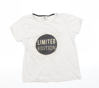 Additional front view of prim girls’ grey basic t-shirt, size 10, years