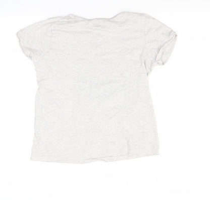 Back view of prim girls’ grey basic t-shirt, size 10, years