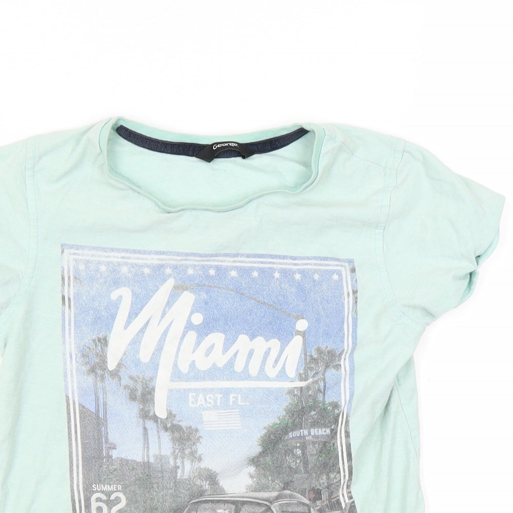 George Boys Green   Basic T-Shirt Size 7-8 Years  - miami