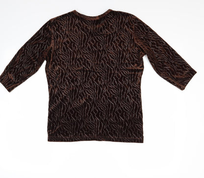 Back view of Ness women’s brown basic t-shirt, size L