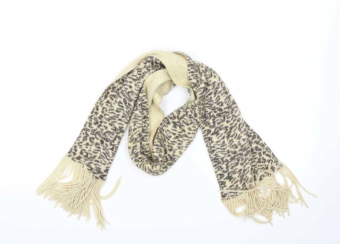 Preworn Womens Gold Animal Print   Scarf