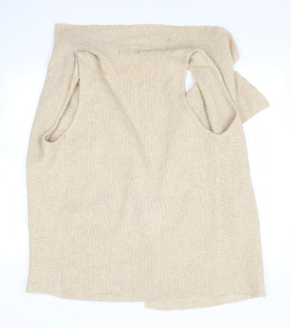Back view of Dunes women’s beige cardigan jumper, size L
