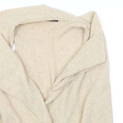 Close-up detail of Dunes women’s beige cardigan jumper, size L