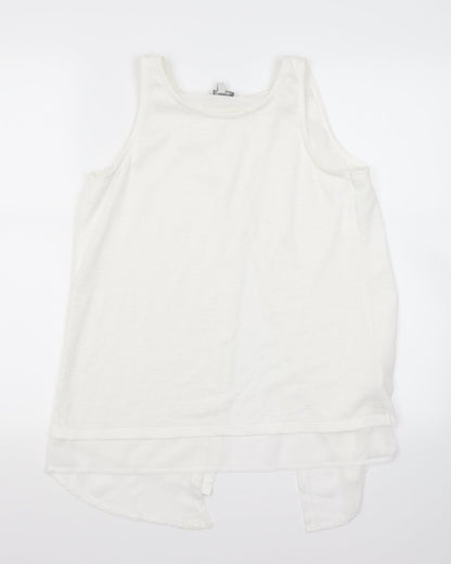 Additional front view of Peacocks women’s white basic tank, size UK 8