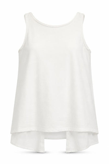 Front view of Peacocks women’s white basic tank, size UK 8