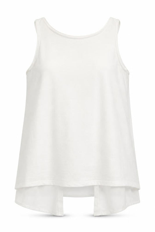 Front view of Peacocks women’s white basic tank, size UK 8
