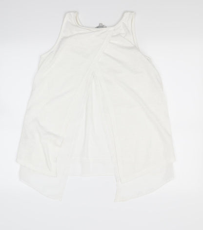 Back view of Peacocks women’s white basic tank, size UK 8