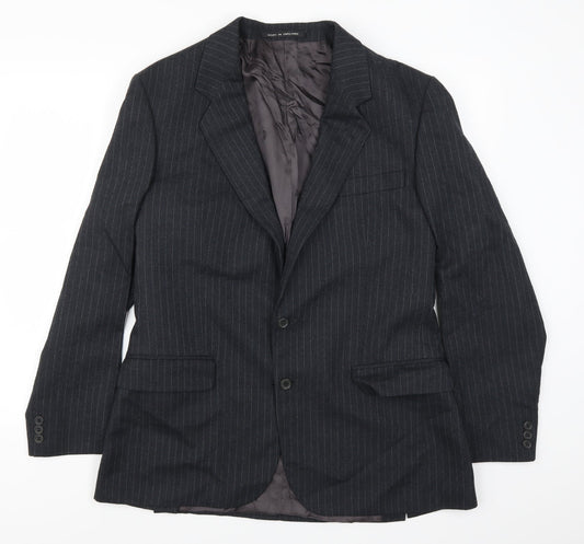 Burton Mens Grey Striped  Jacket Suit Jacket Size 38
