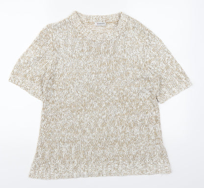 Front view of Damart women’s beige jumper, size UK 14