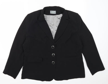 Front view of Busy women’s black spotted jacket suit jacket, size UK 44