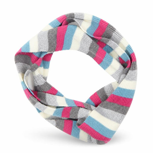 Front view of Preworn girls’ multicoloured striped scarf scarves & wraps one size - snood