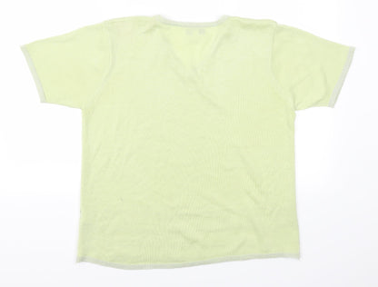 Back view of Xasamia women’s green basic t-shirt, size S