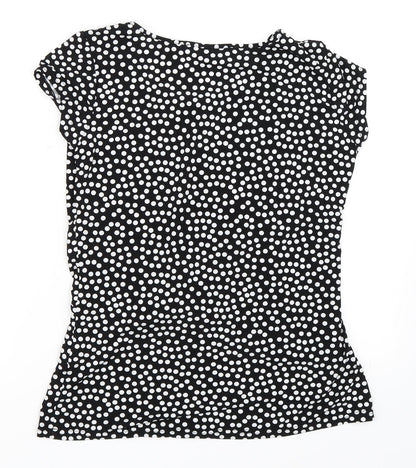 Back view of Simon Jeffrey women’s beige polka dot basic t-shirt, size UK 14