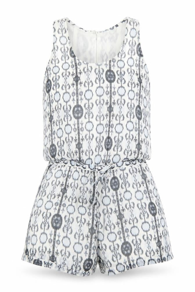 Front view of Zara women’s ivory playsuit one-piece, size S