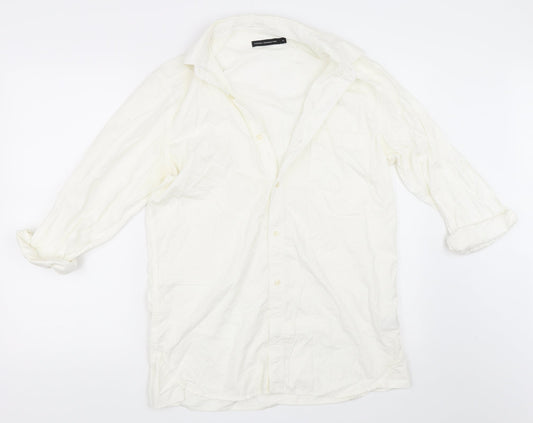 French Connection Mens White    Button-Up Size M