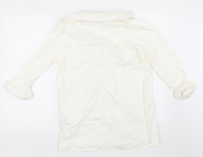 Back view of French Connection men’s white button-up, size M