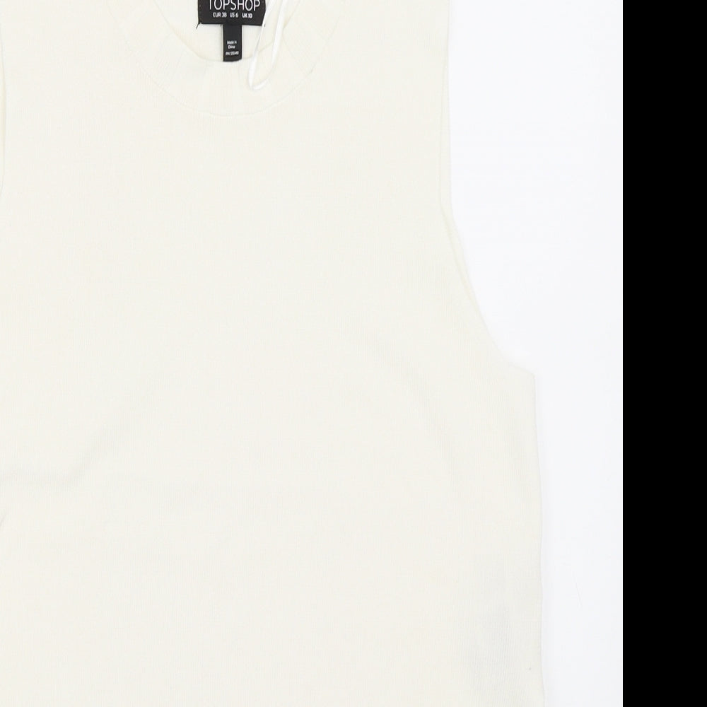 Topshop Womens Ivory   Basic Tank Size 10