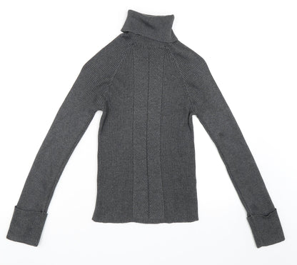 Front view of Topshop women’s grey jumper, size UK 10