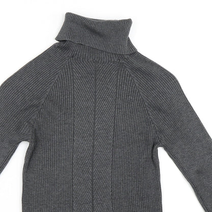 Close-up detail of Topshop women’s grey jumper, size UK 10