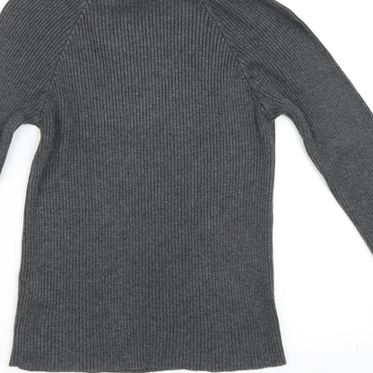 Brand and care label for Topshop women’s grey jumper, size UK 10