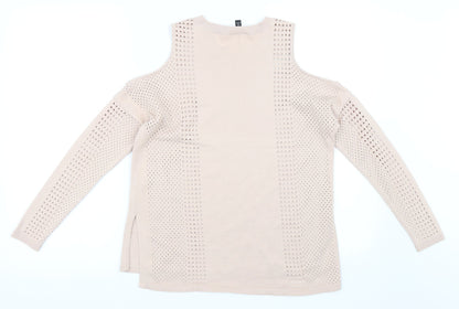 Back view of Topshop women’s pink jumper, size UK 8