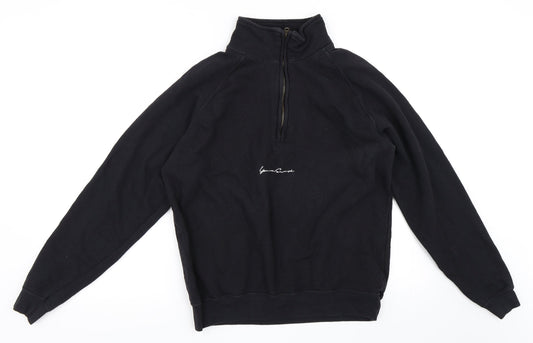 Yae Mens Black   Henley Sweatshirt Size M