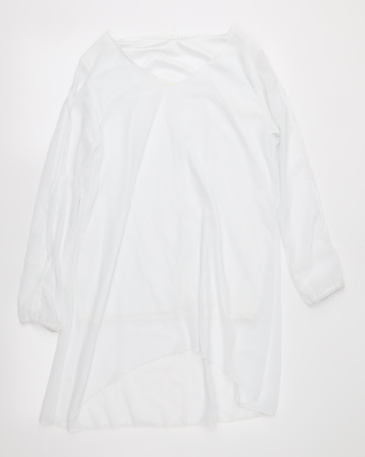 Preworn Womens White  Chiffon Basic Blouse Size XL
