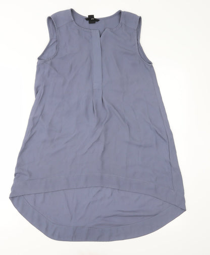 Front view of H&M women’s grey basic blouse, size UK 6