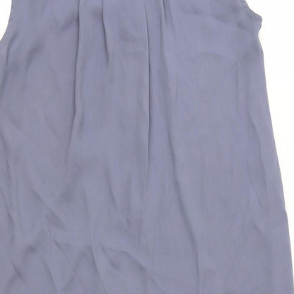 Brand and care label for H&M women’s grey basic blouse, size UK 6