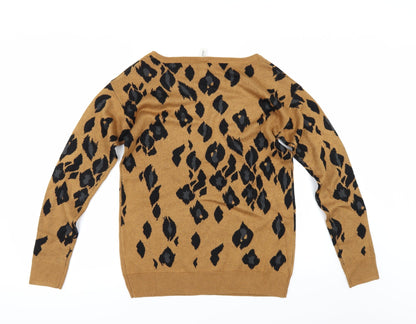 Back view of de.crop women’s brown geometric jumper, size S