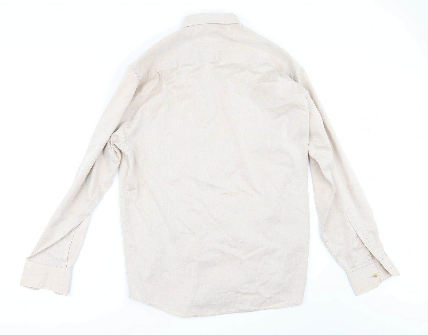 Burtons Mens Beige    Button-Up Size 16