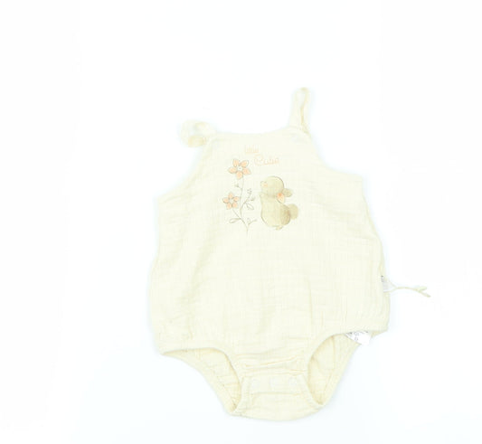 Preworn Girls Beige   Babygrow One-Piece Size 6-9 Months