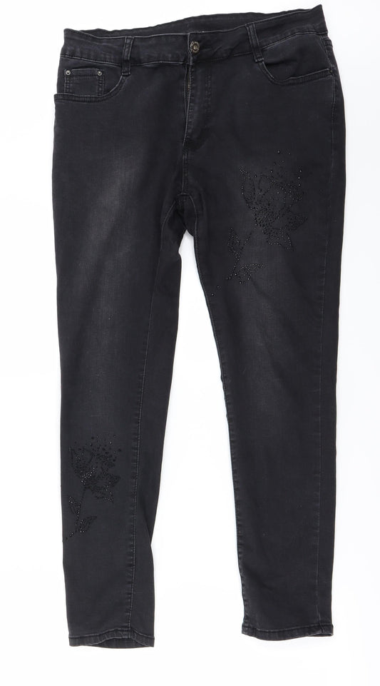 Preworn Womens Black   Straight Jeans Size L L27 in