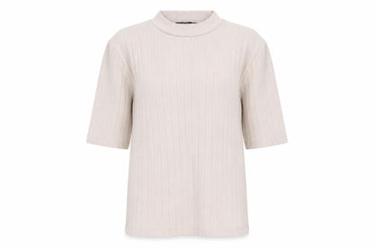Front view of Mango women’s pink basic t-shirt, size S