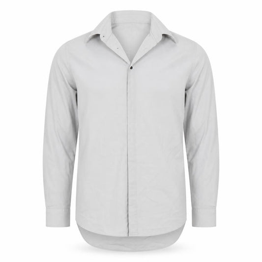 Front view of Taylor & Wright men’s grey button-up, size XL