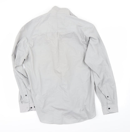 Back view of Taylor & Wright men’s grey button-up, size XL