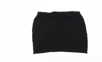Back view of Topshop women’s black a-line skirt, size UK 10