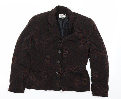 Additional front view of Kasper women’s brown jacket coat, size UK 8