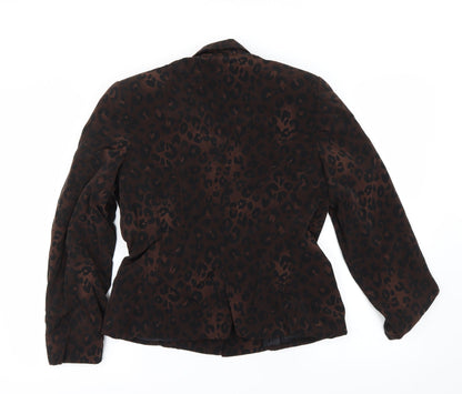 Back view of Kasper women’s brown jacket coat, size UK 8
